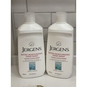 Jergens Extra Moisturizing Soap Hand Wash Cherry-Almond Refill 16 fl oz Lot of 2